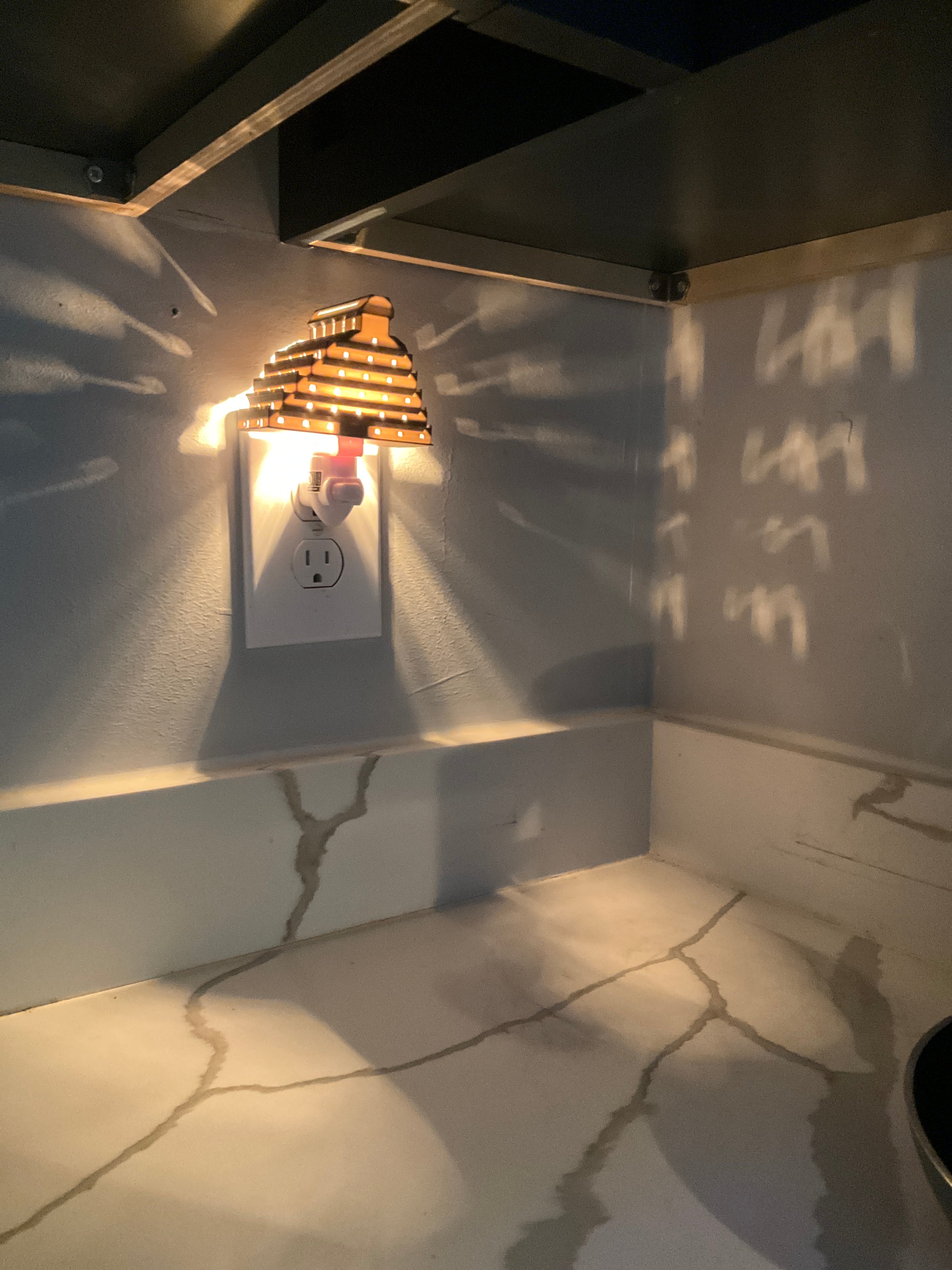 Hotel Panorama brutalist night light