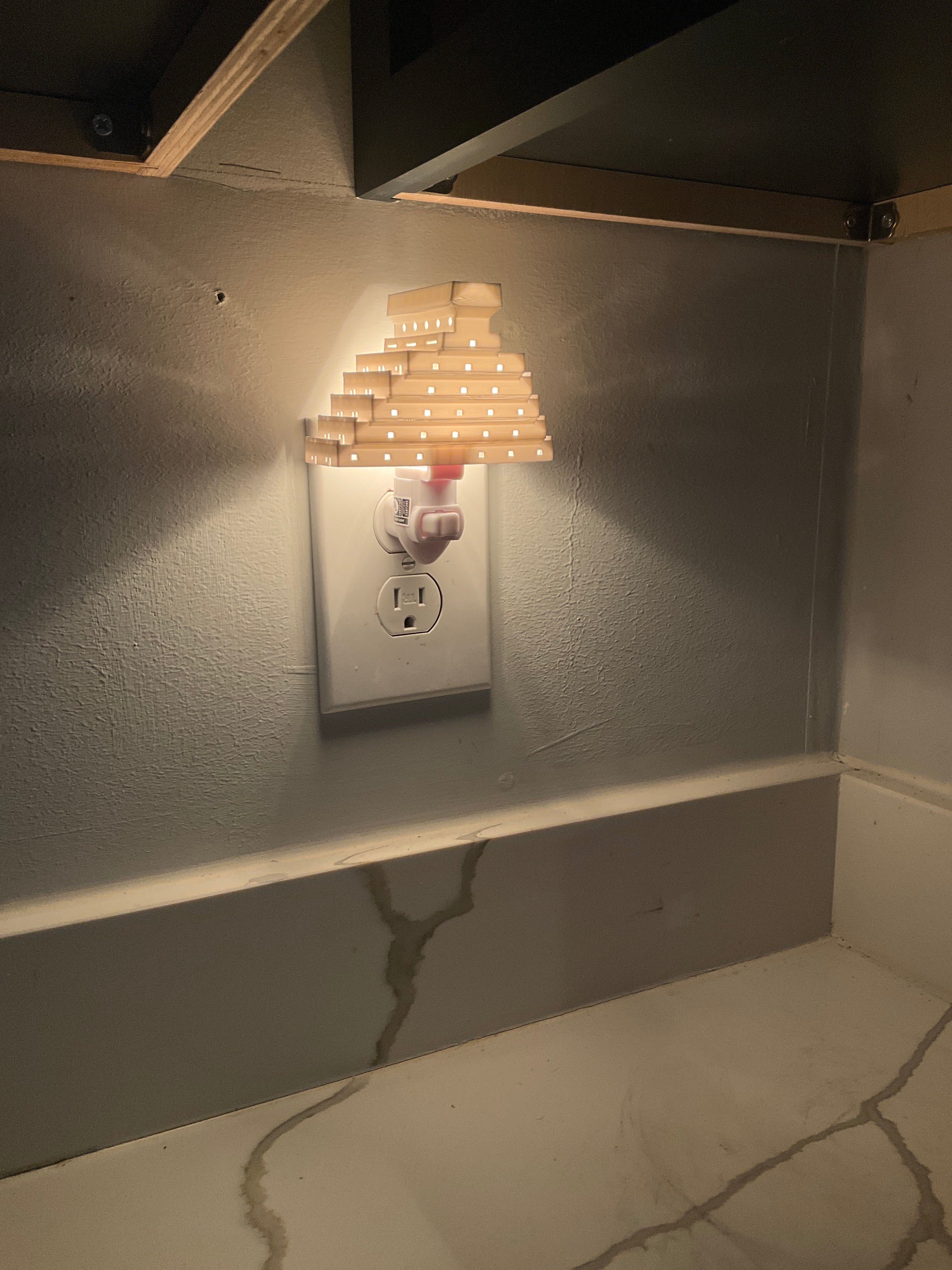 Hotel Panorama brutalist night light