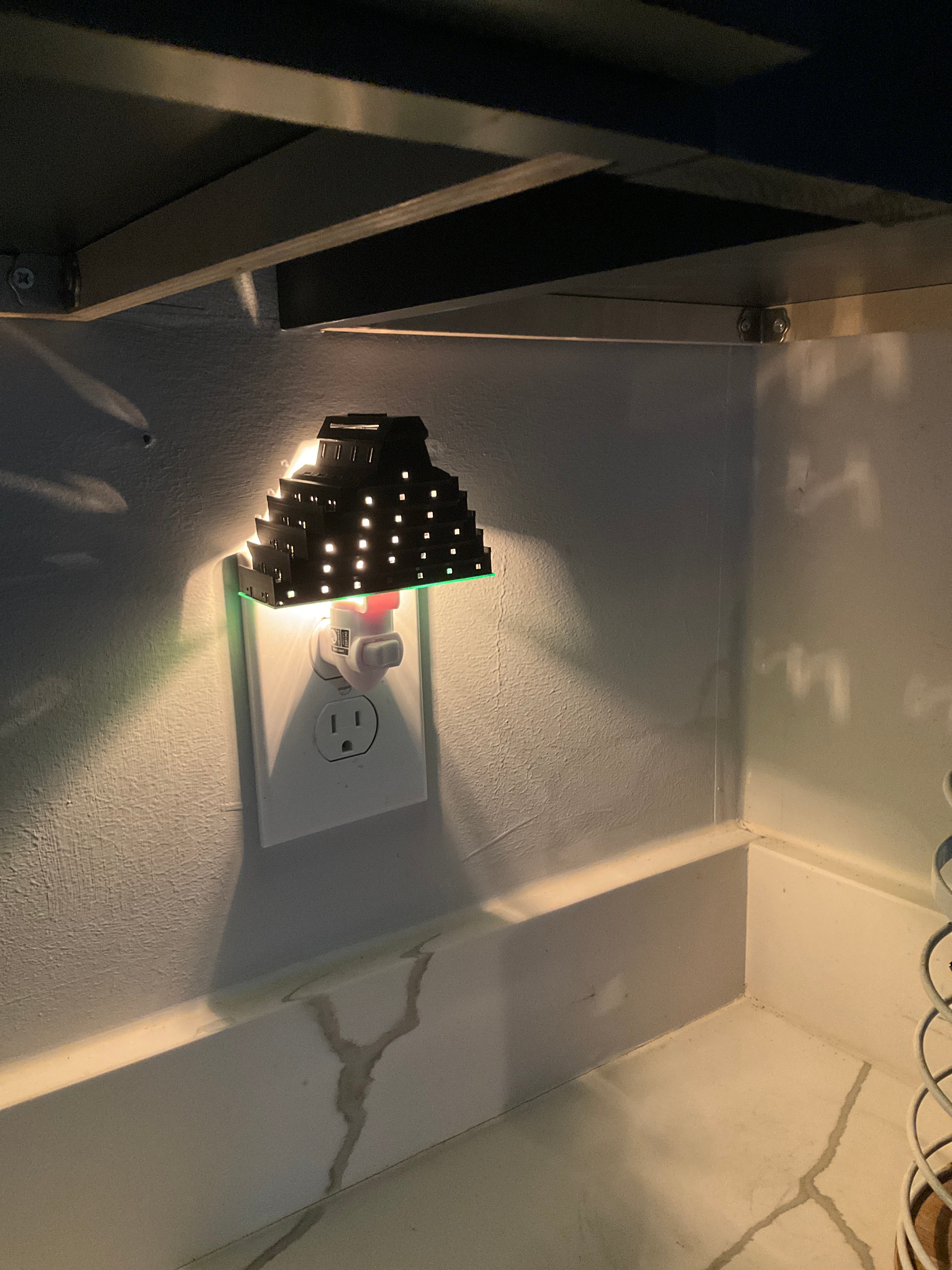 Hotel Panorama brutalist night light